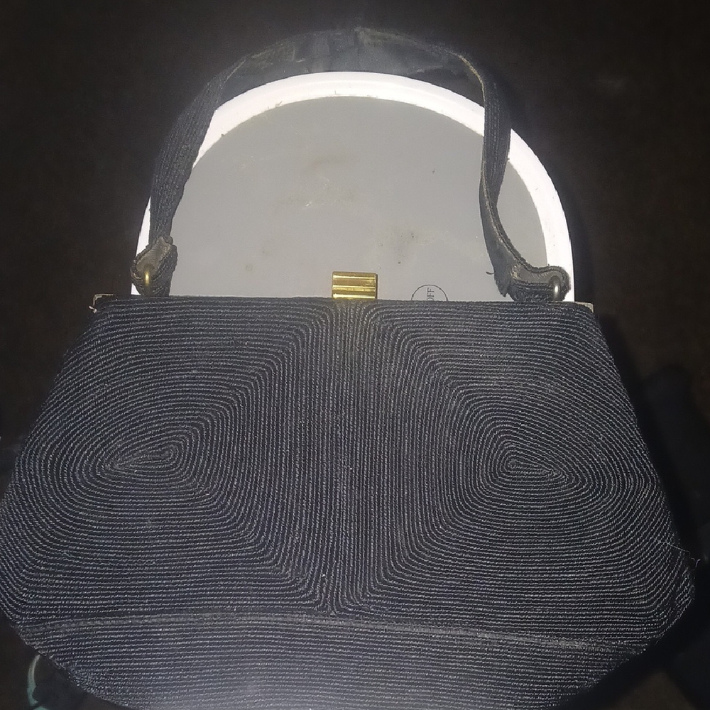 Elegant Black Clutch with Gold Clasp